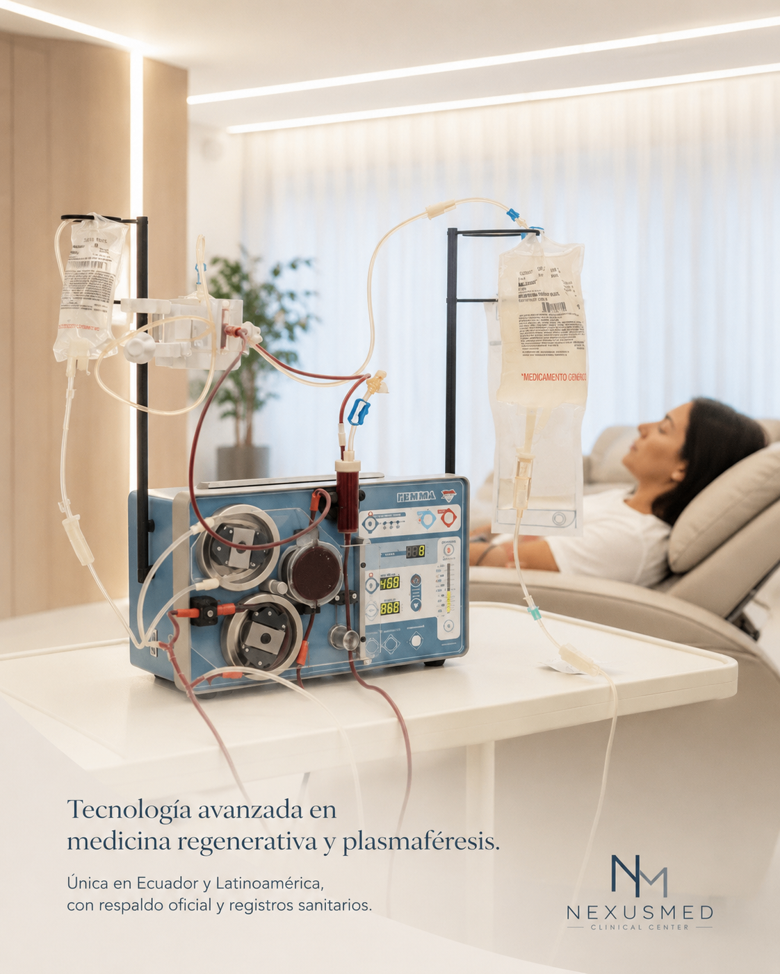 Sesión de plasmaféresis con GEMA en NexusMed Clinical Center