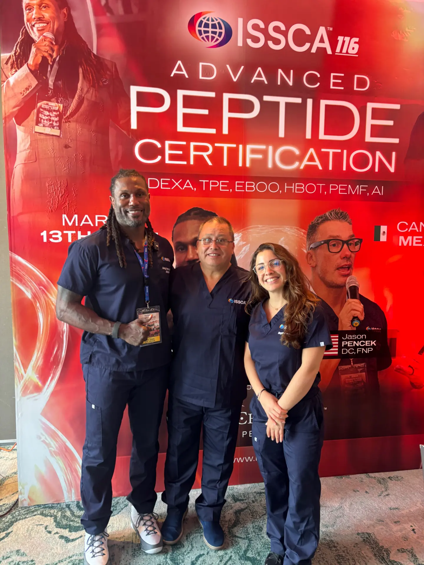 Dr. Gerardo Zumbana with international speakers at the ISSCA Advanced Peptide Certification