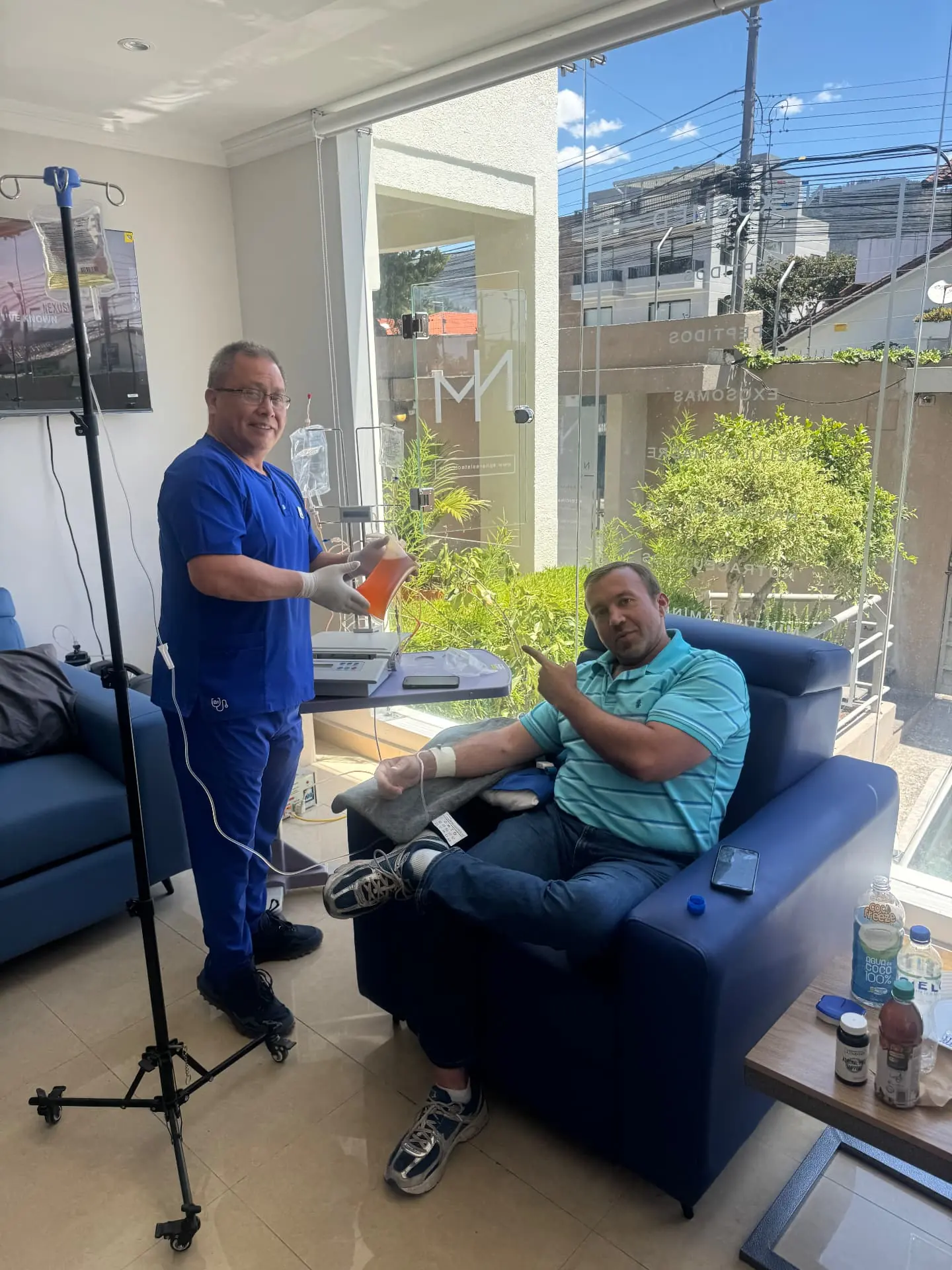 Private NexusMed IV lounge during a session