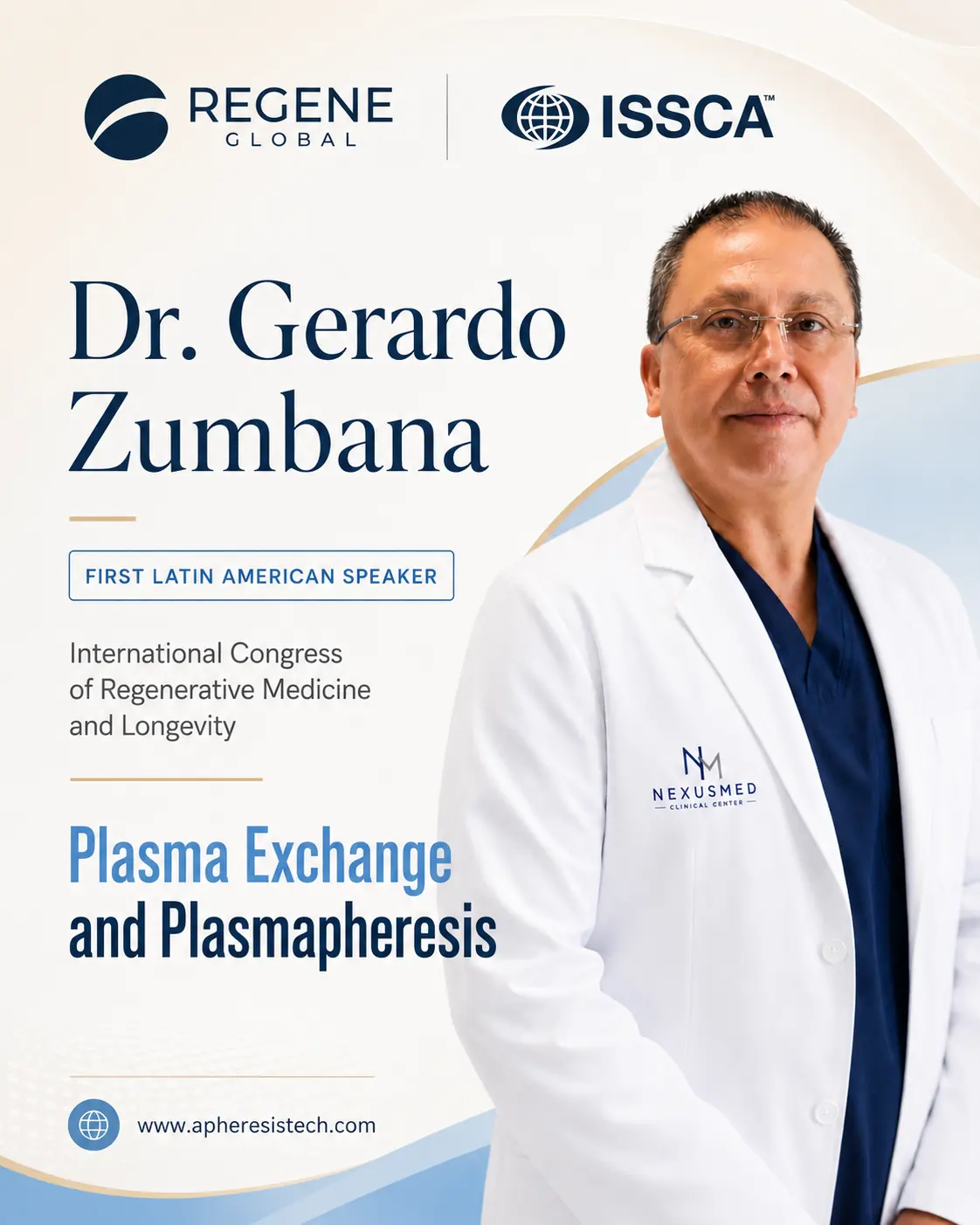 Dr. Gerardo Zumbana speaking at an international medical congress